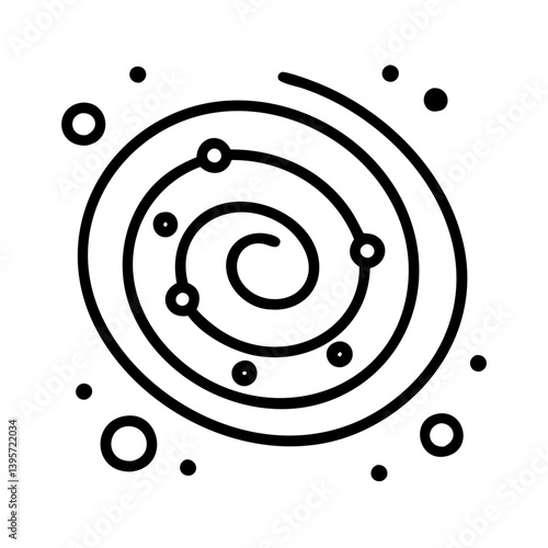 Galaxy spiral vector illustration, astronomy, cosmos, space, universe, milky way icon