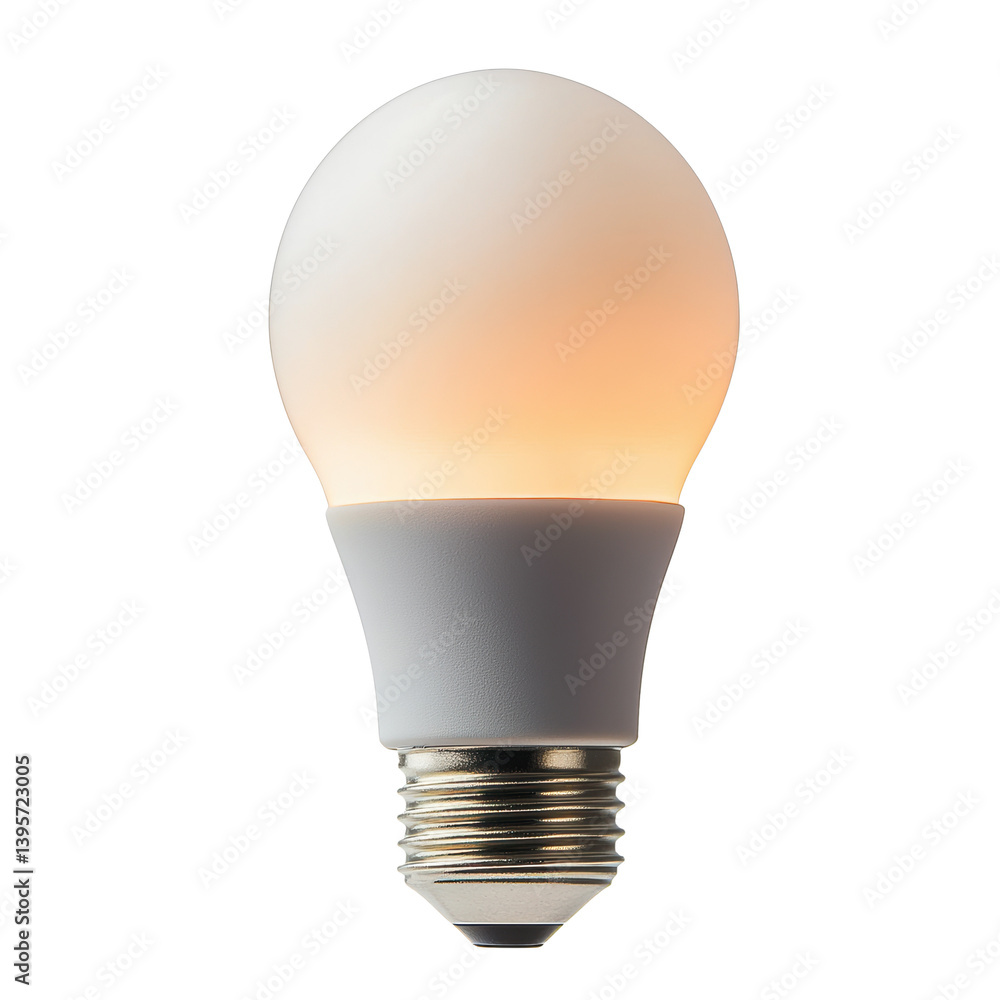 Light Bulb Symbolizing Ideas concept. Glowing light bulb in a warm and inviting white hue Light Bulb Symbolizing Ideas concept. Glowing light bulb in a warm and inviting white hue