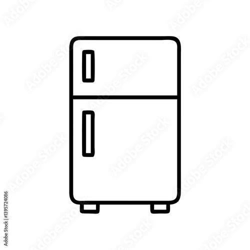 Refrigerator freezer appliance outline drawing for kitchen and home appliances use