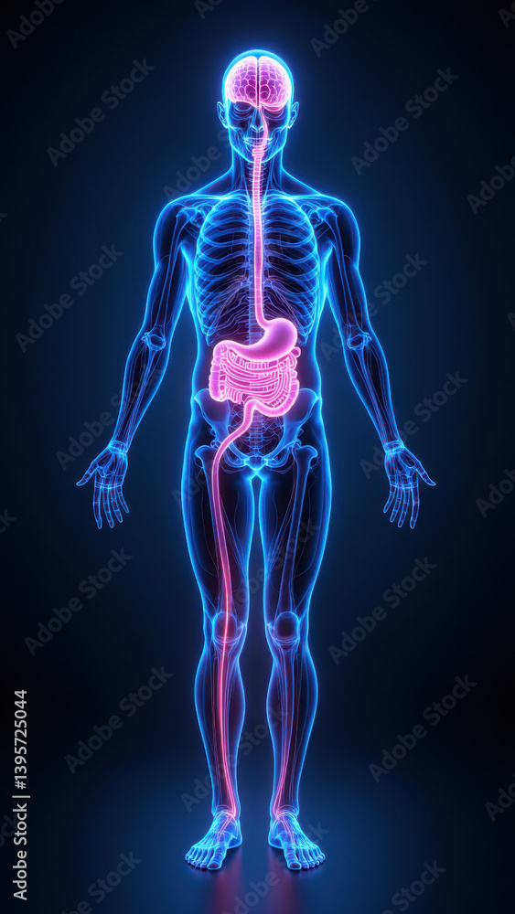 VNS Illustration - Medical Anatomy with Vagus Nerve Stimulation VNS Illustration - Medical Anatomy with Vagus Nerve Stimulation