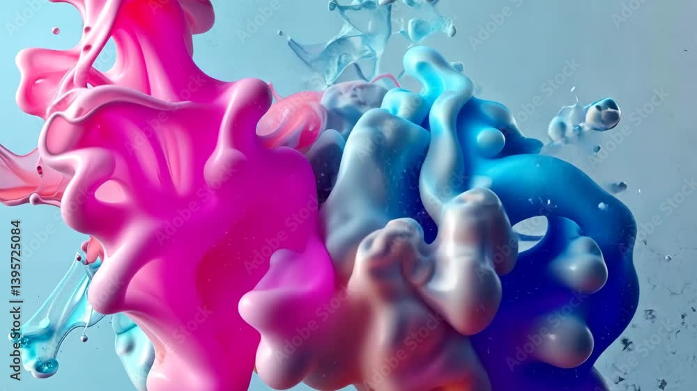 Blaue und rote Tinte im Wasser