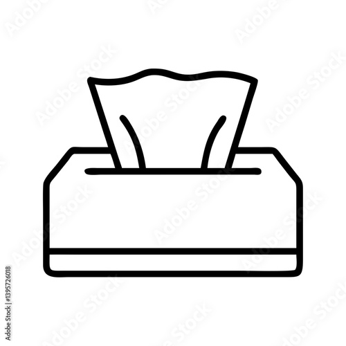Tissue box vector icon illustration, facial tissue dispenser, hygiene and health