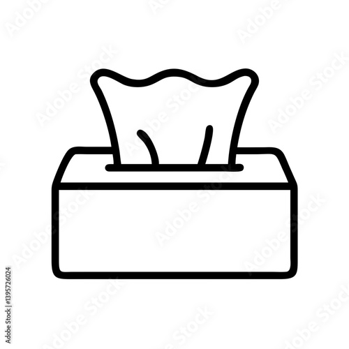 Tissue box vector icon illustration for hygiene and healthcare products design use