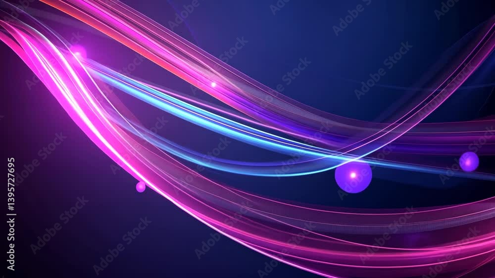 Leuchtende violette Lichtstreifen im Raum