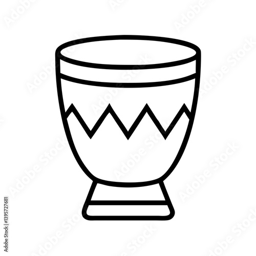 Outline drawing of a djembe drum for music instruments and percussion vector art