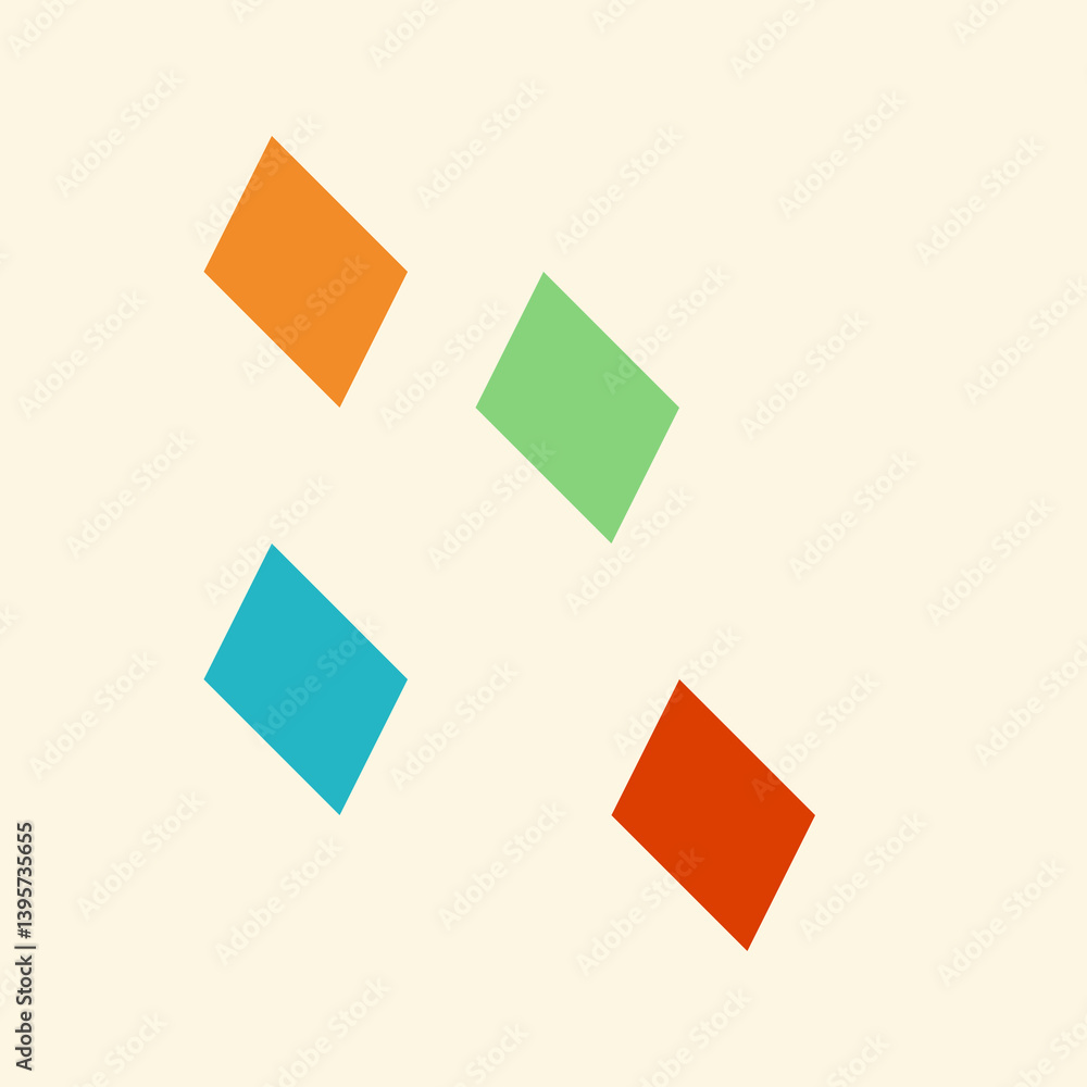 set of colored paper sheetsght yellow backround