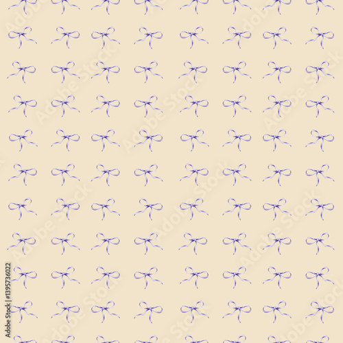 Pattern with bows on a yellow background.