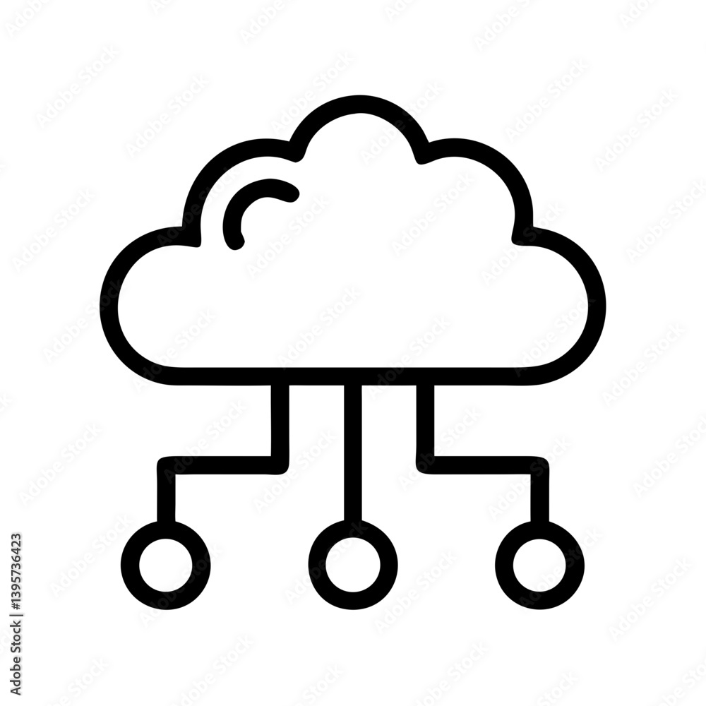 Cloud Network Data Connection Icon Design Cloud Network Data Connection Icon Design