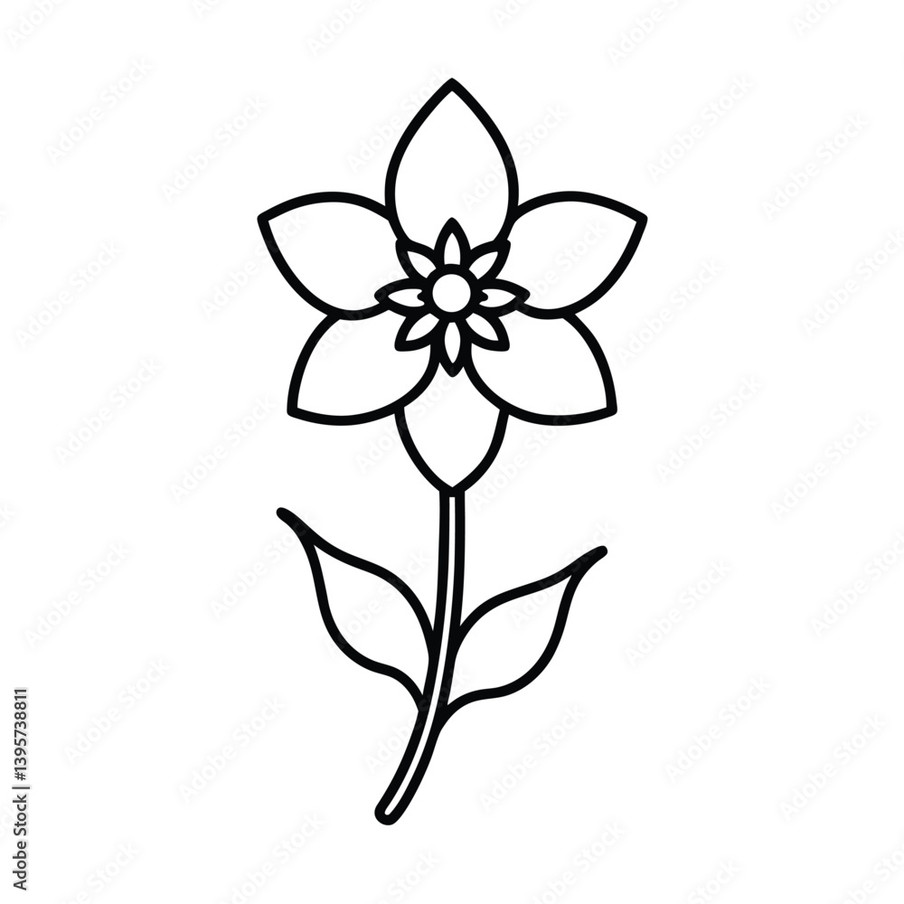 delphinium flower line art vector illustration delphinium flower line art vector illustration