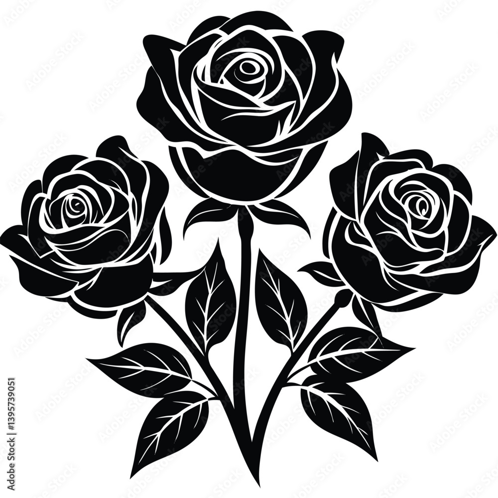 custom made wallpaper toronto digital"Elegant Rose Silhouette – Floral Shadow Art in Vintage Black Style"