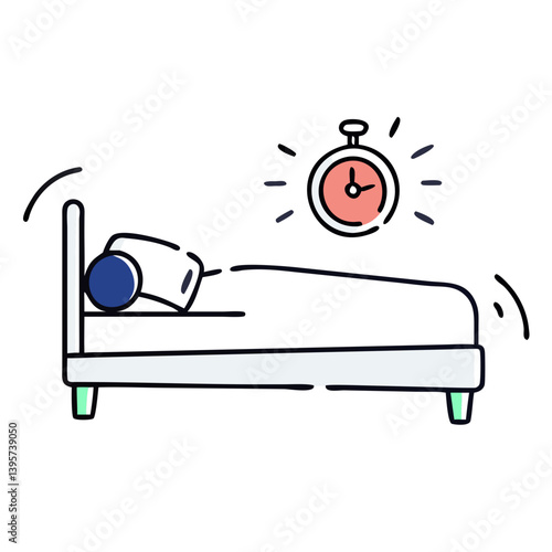 Bed with alarm clock