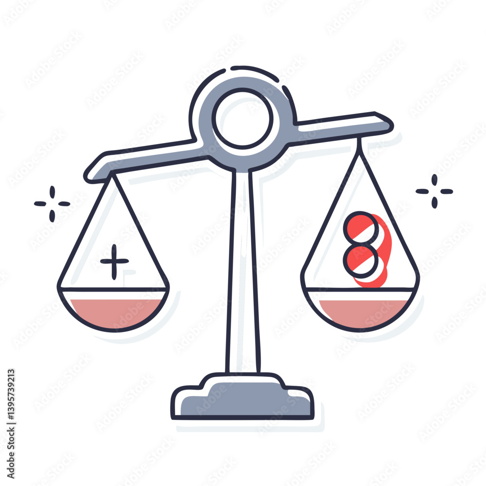 Scales showing balance of justice and care Scales showing balance of justice and care