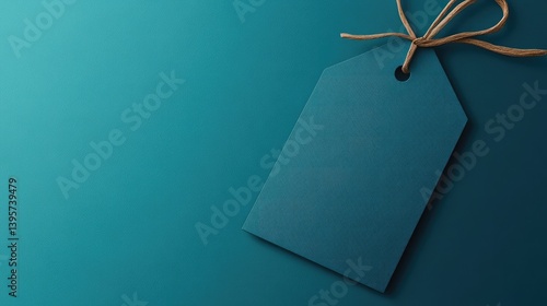 Sleek Teal Gift Tag Design with a Plain, Stylish Background
