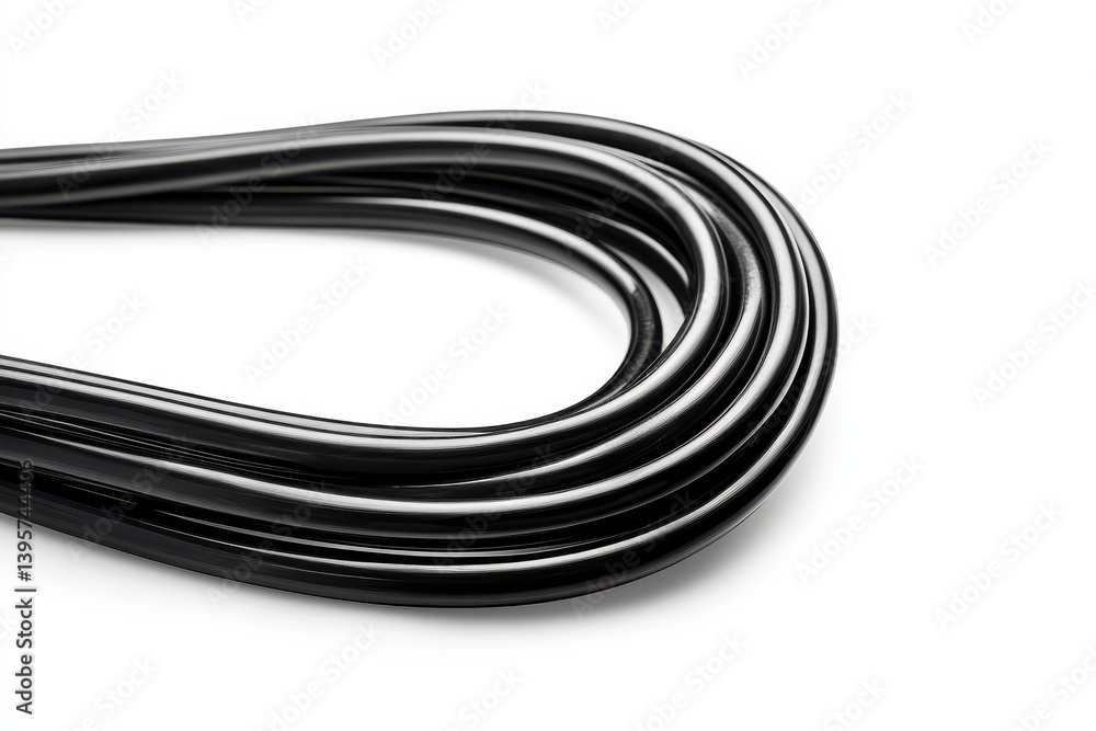 Coiled cable on white surface isolated on white background Coiled cable on white surface isolated on white background