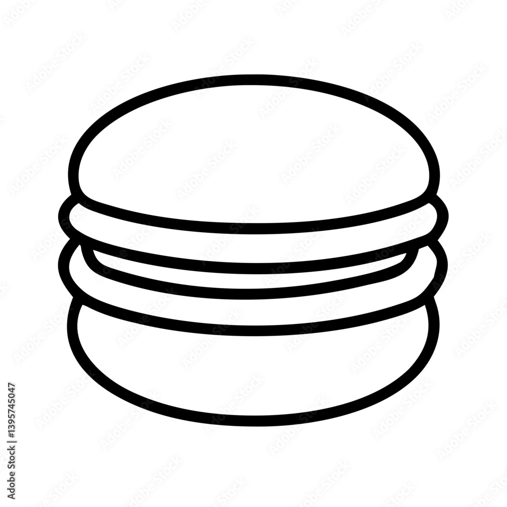Vector outline drawing of a delicious burger fast food sandwich illustration art Vector outline drawing of a delicious burger fast food sandwich illustration art