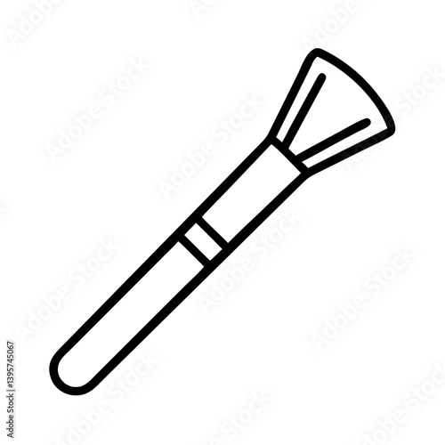 Professional makeup brush for face powder and blush application icon vector art