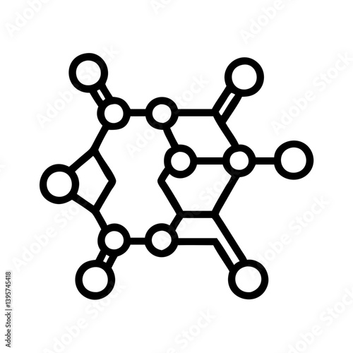 Illustration of molecular structure diagram for science and technology design