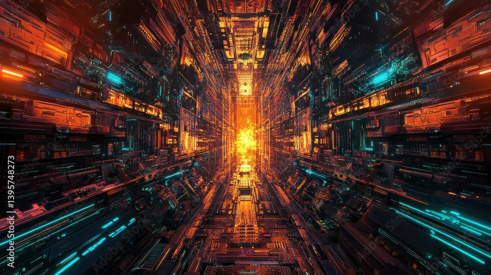 Quantum Processor Glowing Under Intricate Holograph Quantum Processor Glowing Under Intricate Holograph