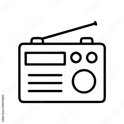 Radio receiver vintage broadcasting device am fm tuner sound system technology icon