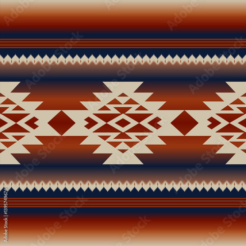 Colorful vintage aztec southwest pattern. Vector aztec southwestern Navajo geometric shape seamless pattern. Ethnic geometric pattern use for fabric, textile, home decoration elements, upholstery, etc