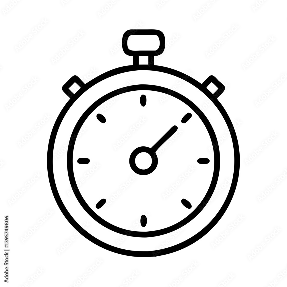 Stopwatch timer icon vector illustration for sports and time management concept Stopwatch timer icon vector illustration for sports and time management concept