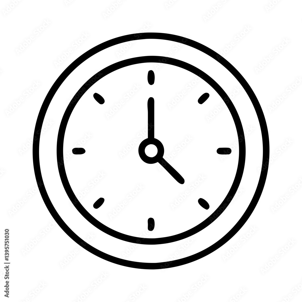 Clock icon vector illustration time management concept watch outline design graphic Clock icon vector illustration time management concept watch outline design graphic
