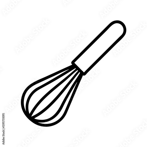 Outline whisk kitchen tool for cooking baking food preparation and mixing needs