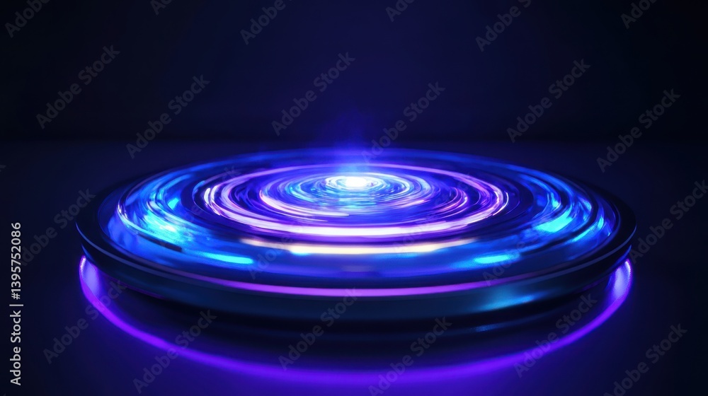 High-tech quantum system glowing with holographic patterns High-tech quantum system glowing with holographic patterns