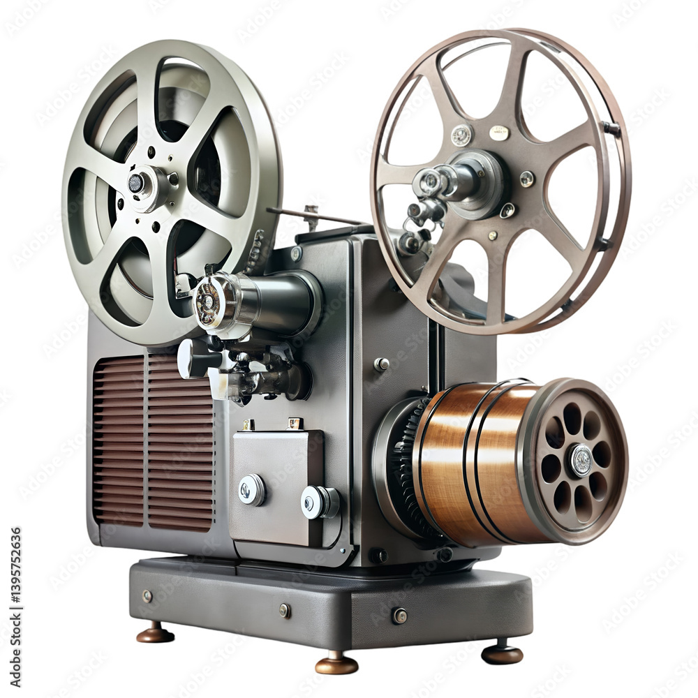 Obraz premium Old projector isolated on transparent background 
