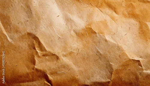  Aged and Crumpled Brown Kraft Paper Texture with Stains and Natural Wrinkles for Copy Space