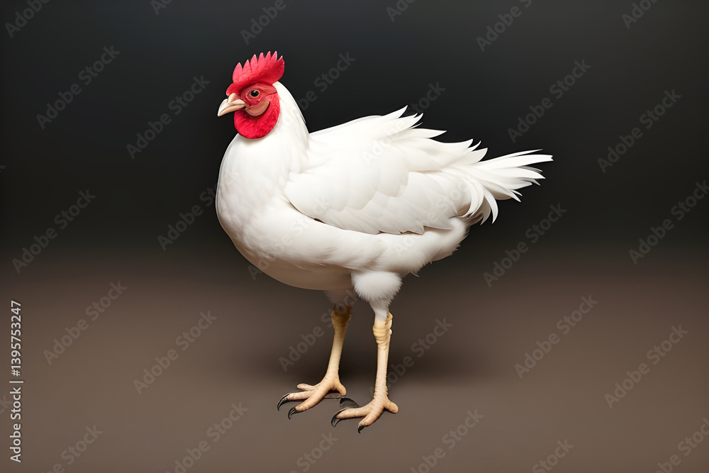 Black and white chicken isolated use for farm animals Black and white chicken isolated use for farm animals