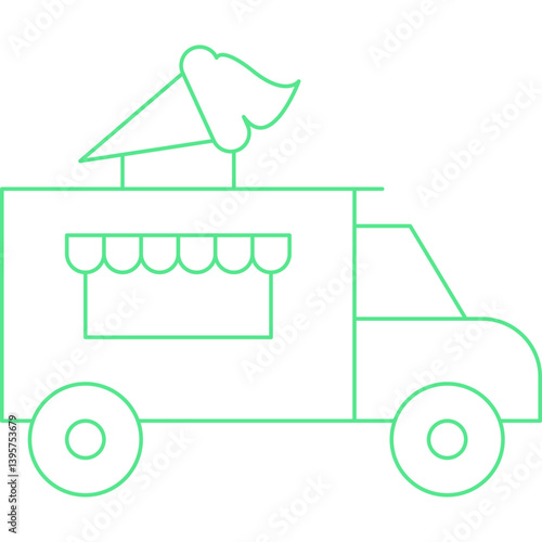 Icecream Van single vector illustration icon