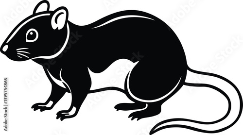 Rat Silhouette of a rat Walking rat rat animal isolated icon vector illustration design Rat sketch image on white background
