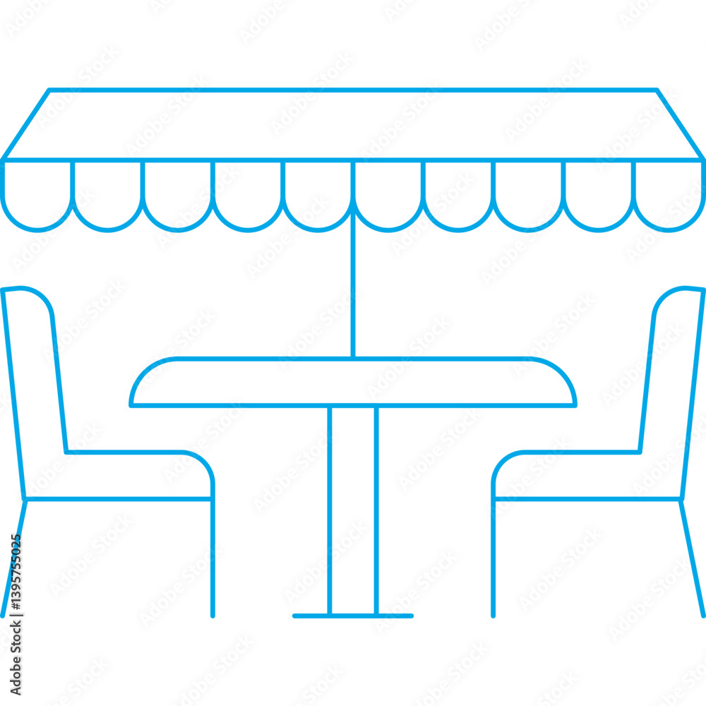 Outdoor Cafe single vector illustration icon Outdoor Cafe single vector illustration icon