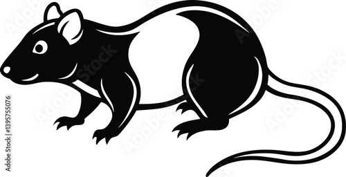 Rat Silhouette of a rat Walking rat rat animal isolated icon vector illustration design Rat sketch image on white background

