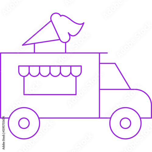 Icecream Van single vector illustration icon