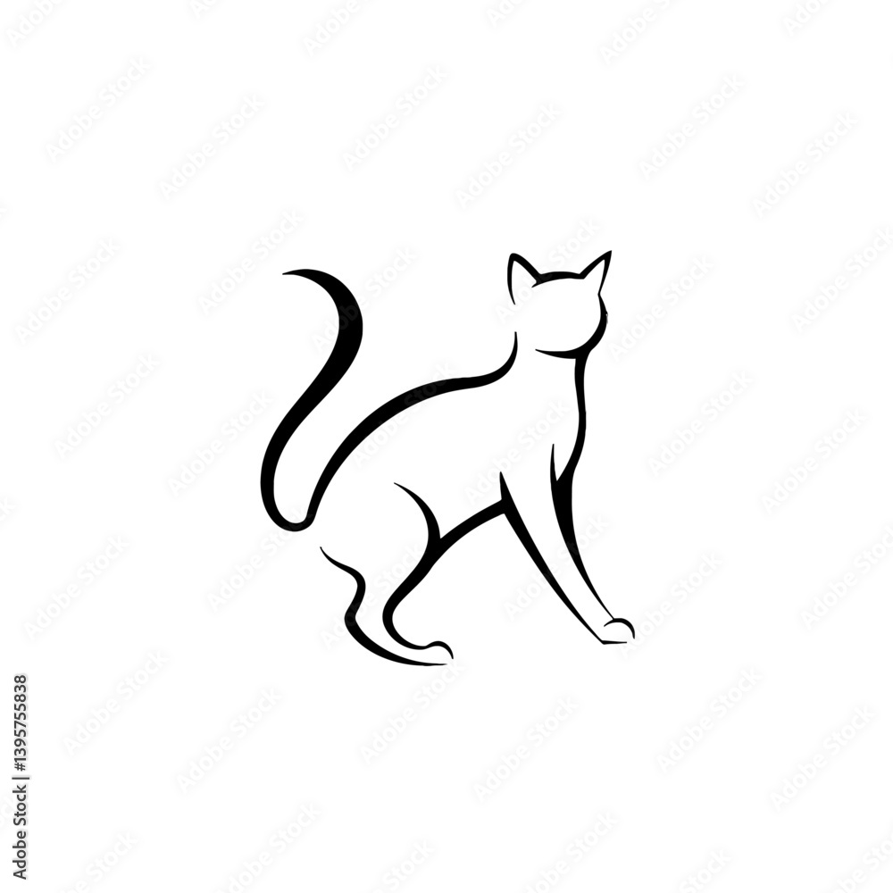 Elegant Black Cat Silhouette Elegant Black Cat Silhouette