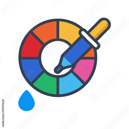 Color Wheel Dropper Selection Icon Design