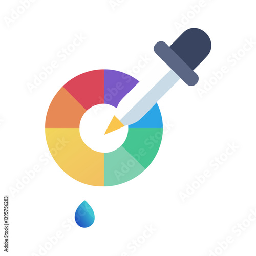 Color Wheel Dropper Selection Icon Design