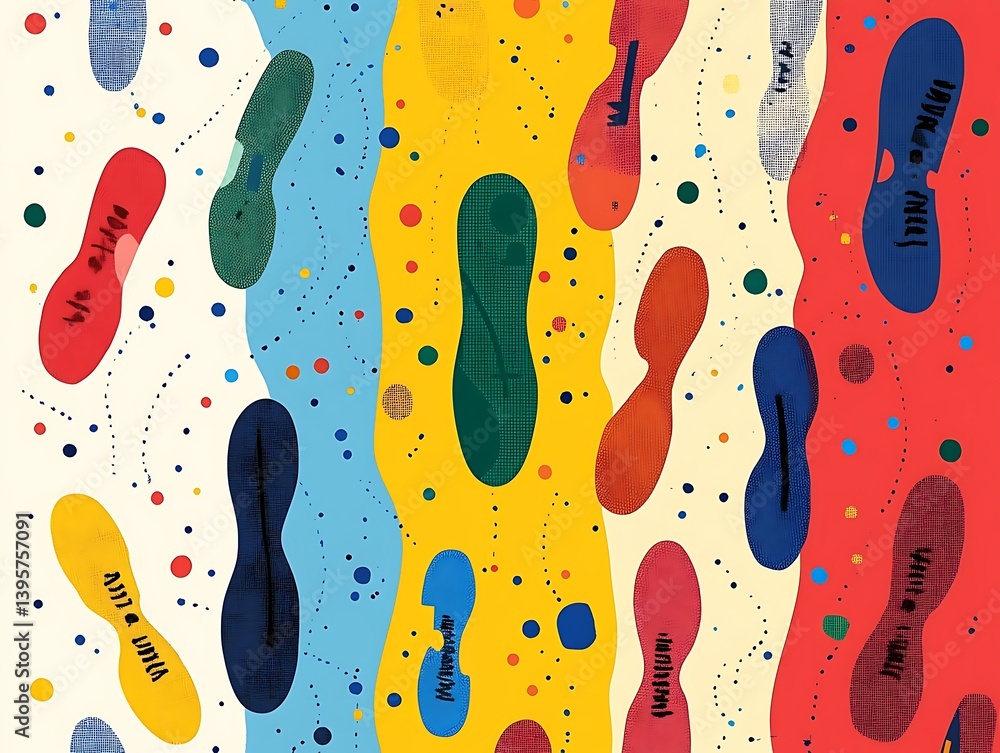 Abstract pattern of colorful, flowing shapes.