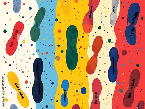 Obraz na płótnie Abstract pattern of colorful, flowing shapes. w salonie