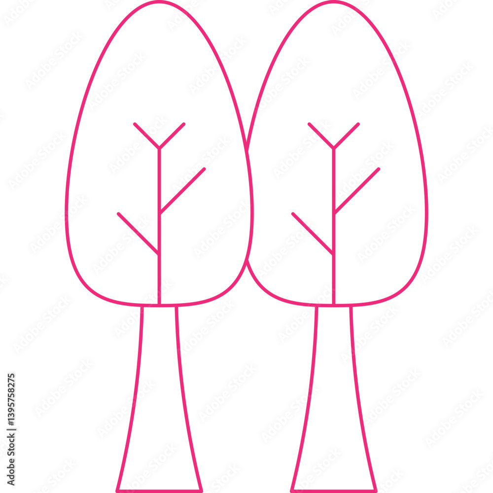 Fototapeta premium Trees single vector illustration icon