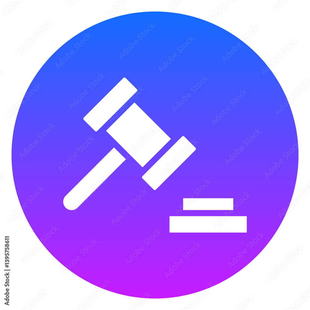 Bold Glyph Judge Gavel Rounded Gradient Circle Icon Bold Glyph Judge Gavel Rounded Gradient Circle Icon