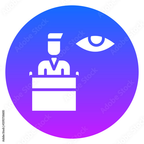 Bold Glyph Court Witness Rounded Gradient Circle Icon