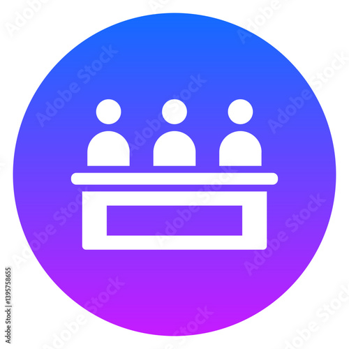 Bold Glyph Jury Panel Rounded Gradient Circle Icon