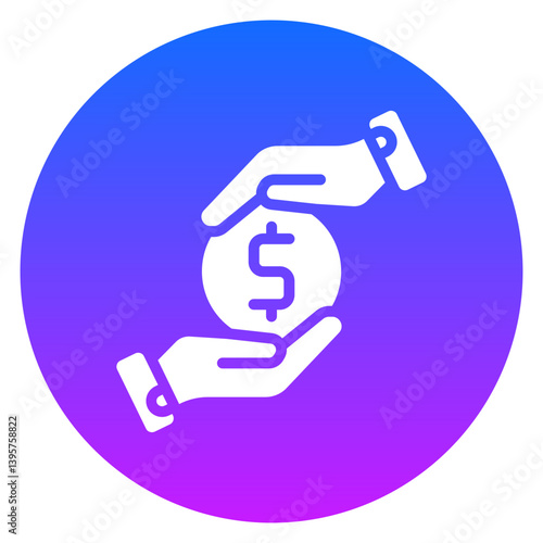 Bold Glyph Political Corruption Rounded Gradient Circle Icon