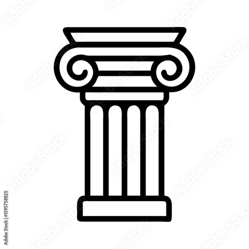 Classical Column Capital Top Icon Design