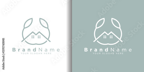 Home property Leaf logo vector designs concept