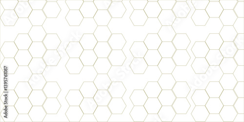 White  Hexagonal Background. Luxury White Pattern. 3D Futuristic abstract honeycomb mosaic white background.. Vector Futuristic minimal  geometric mesh cell texture.