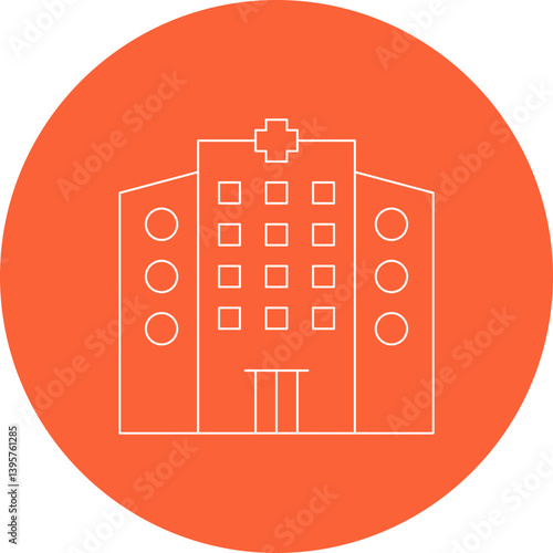 Hospital single vector illustration icon
